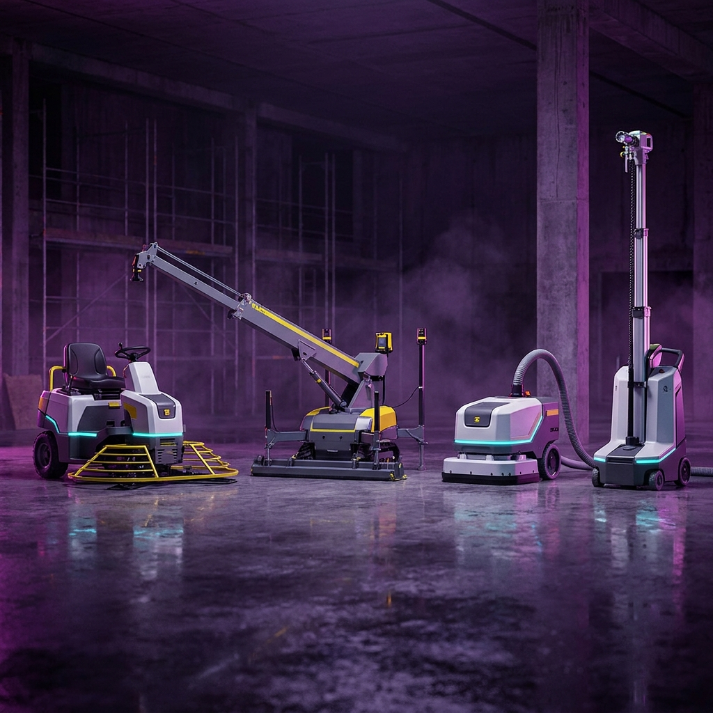 Construction robots for sale — concrete finishing, screeding, floor grinding and wall coating robots